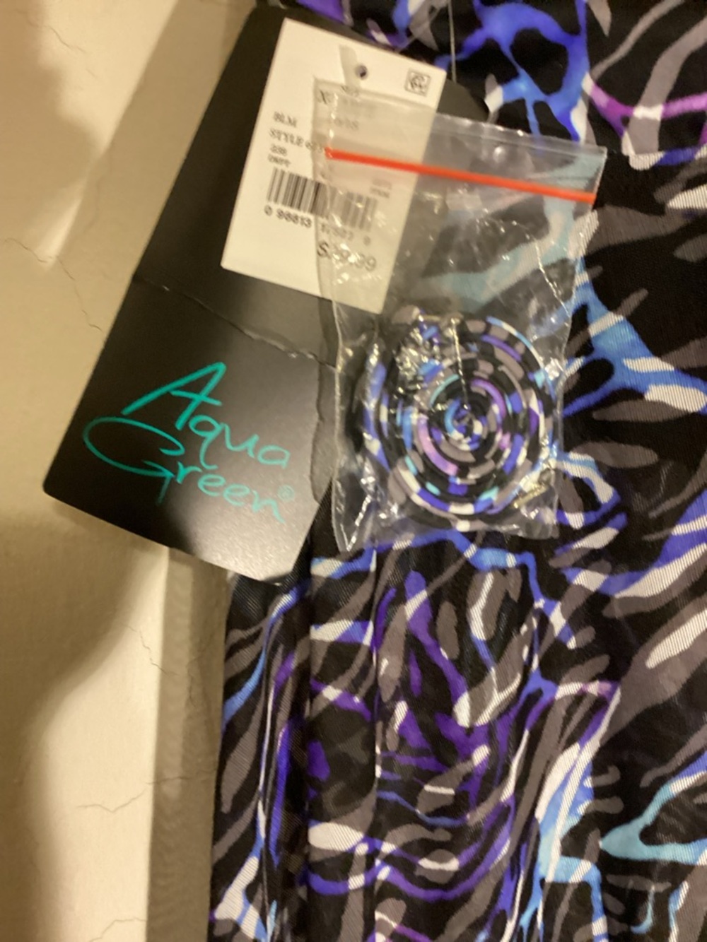Aqua Green Xl Crop Top Straps Included Sheer Flowy ~17”long - Picture 4 of 10